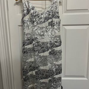 Glamorous Silver and Gray Sequin Mini Dress